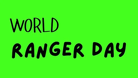 World Ranger Day text animation video on green screen Stock Footage 340018588