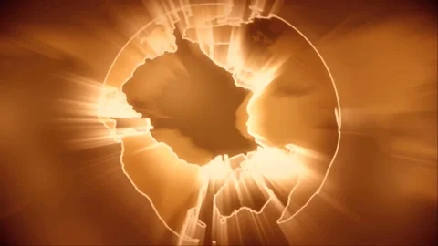 World rays lights orange earth Stock Footage 91118595