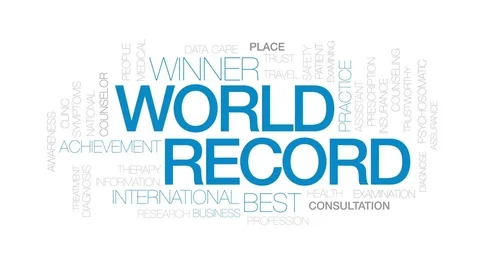 World record animated word cloud, text design animation. Kinetic typography. Stock Footage 81313070
