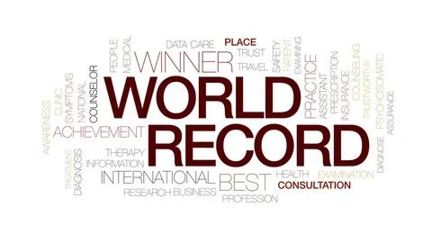 World record animated word cloud, text design animation. Kinetic typography. Stock Footage 82354386