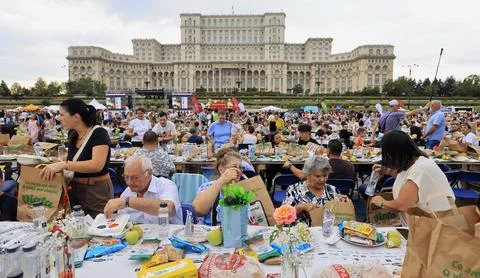 World record table event in Bucharest, Romania - 12 Sep 2026 Stock Photos