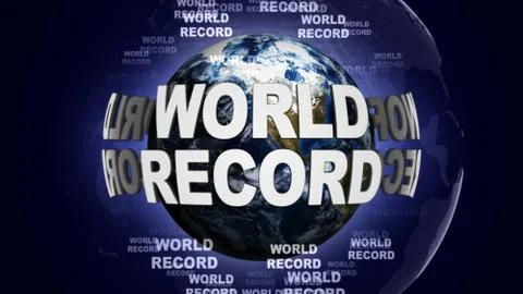 WORLD RECORD Text and Earth Stock Illustration