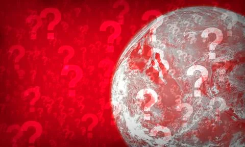 World of red question mark. Elements of this image furnished by NASA. Stock Photos