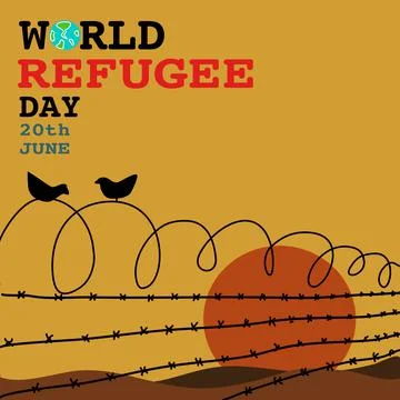 World refugee day 003 cartoon vector Stock Illustration