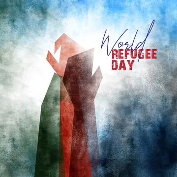 World Refugee Day Background and text logo design Stock Illustration
