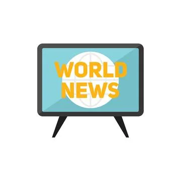 World reportage icon flat vector. Press tv 库存插图