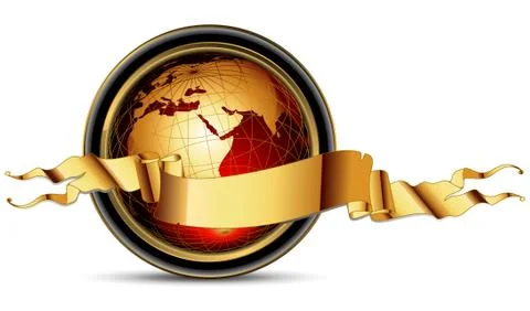 World with ribbon Ilustração Stock