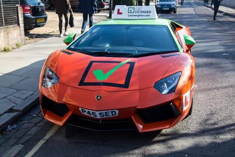  World s First Learner Lamborghini spotted in Kentish Town - London 25th O... Stock Photos