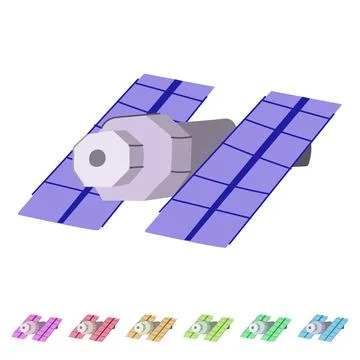 World satellite vector cartoon graphic Illustrazione stock