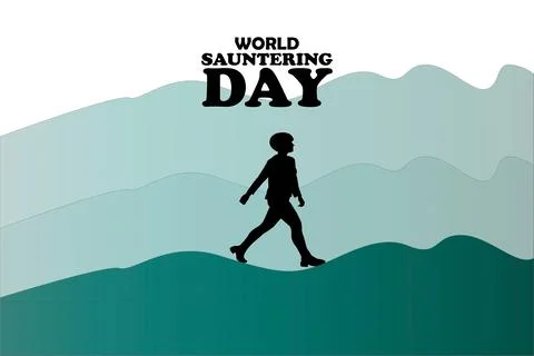 World Sauntering Day Vector Illustration Stock Illustration
