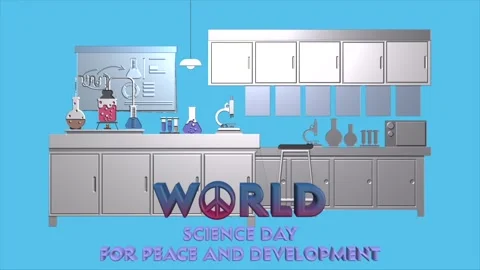 World science day for peace and development with laboratory research equipment. Stock-Footage 330852010