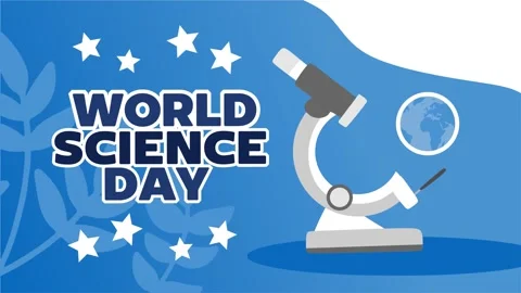 World science day with a telescope Stock Footage 309588627
