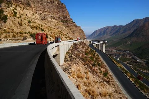 World Second largest Steel Bridges view at fort Manro D G Khan Road N-70 Stock Photos