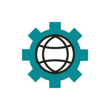 World setting web development icon line and fill Stock Illustration