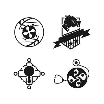 World shied stethoscope Commitment Teamwork Together Black Logo Stock Illustration