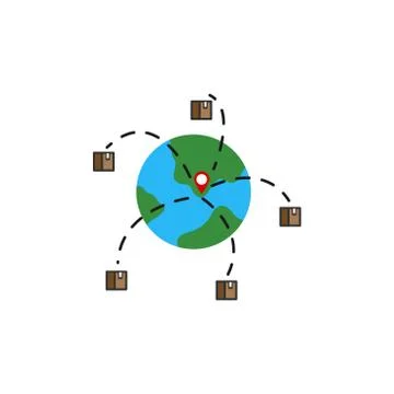 World shipping vector design template illustration 스톡 일러스트