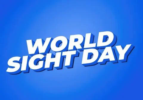 World sight day text on blue background for awareness Stock Illustration