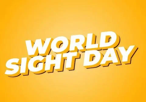 World sight day text on bright yellow background Stock Illustration