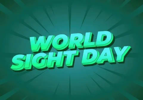 World sight day text design with dynamic green background Stock Illustration