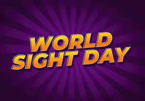 World sight day text graphic on purple background Stock Illustration