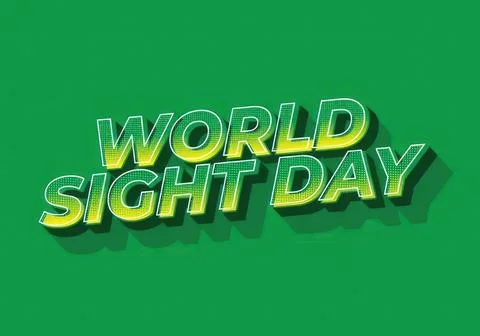 World sight day text with green background for awareness Stock Illustration