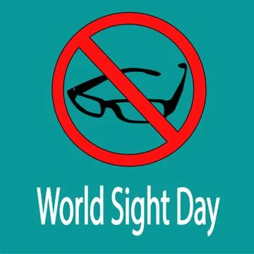 World Sight Day WSD event on 10 October. focus attention on blindness and vis Illustrazione stock