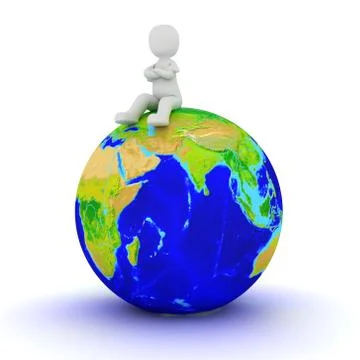 World siting Stock Illustration