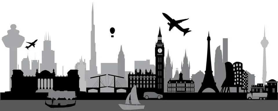 World skyline Illustrazione stock