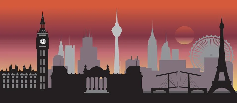 World skyline Stock Illustration