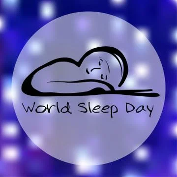 World sleep day. Logotipe. Stock Illustration