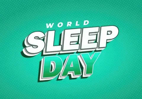 World sleep day text design with bright colors and shadow Stock Illustration