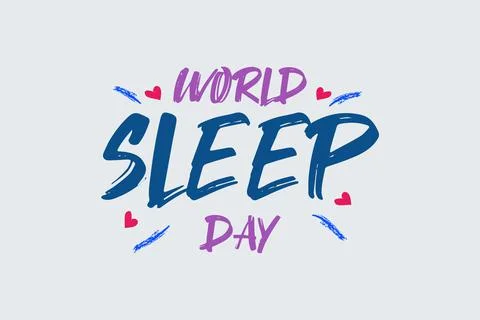 World Sleep Day Vector brush typography Design Stock-Illustration