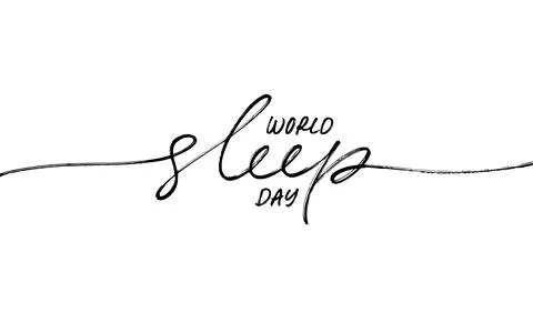 World Sleep day vector calligraphy with swooshes. Stock Illustration