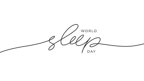 World Sleep day vector calligraphy with swooshes. Stock Illustration