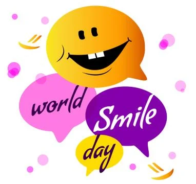 World Smile Day. bright vector greeting card, poster and banner Stock Illustration