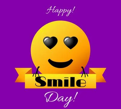 World Smile Day. bright vector greeting card, poster and banner. Stock Illustration