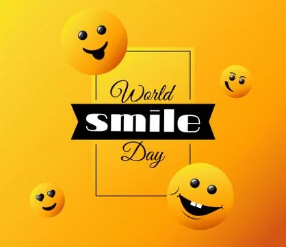 World Smile Day. bright vector greeting card Stock Illustration