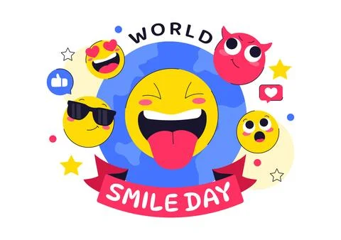 World Smile Day Celebration Vector Illustration Featuring a Smiling Icon, J.. Stock Illustration