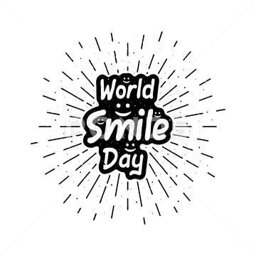 World smile day with lettering. Holiday grunge vintage illustration with sun Stock Illustrationen