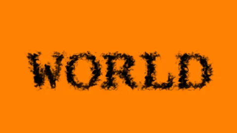 World smoke text effect orange isolated background Stock Footage 138722677