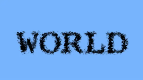 World smoke text effect sky isolated background Stock Footage 138722679