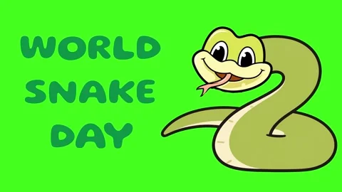 World Snake Day 16th July Animated Text Motion Graphic, animation video on .. Stock Footage 340018592