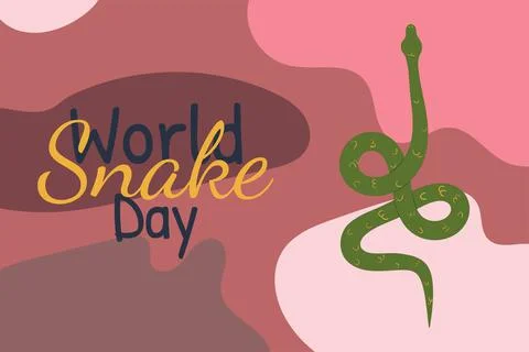 World snake day illustration. Vector hand drawn illustration with snake on Stock Illustration