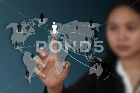 World social network concept Stock Illustration