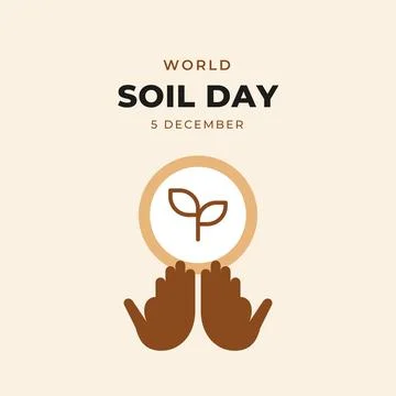 World Soil Day hands holding symbol poster, 5 December Stock Illustration