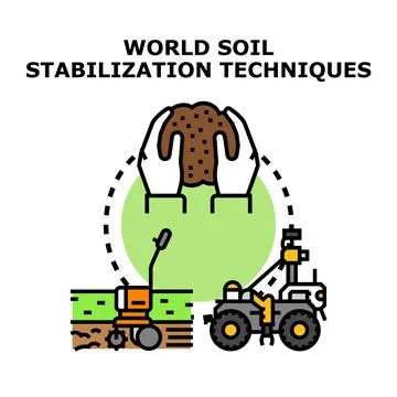 World soil stabilization techniques concept illustrating ground engineering Stock Illustration