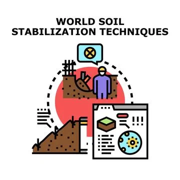 World soil stabilization techniques for earth engineering Stock Illustration