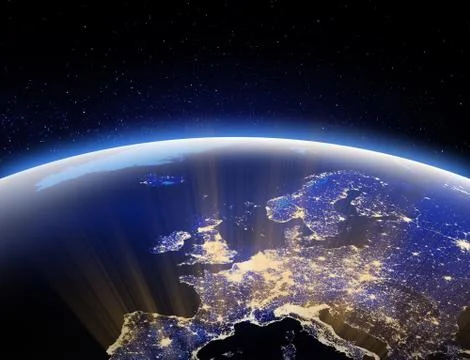 World from space - Europe. Elements of this image furnished by NASA 3d rendering Illustrazione stock