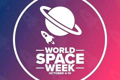 World Space Week. October 4-10. Holiday concept. Template for background, banner Stock Illustration