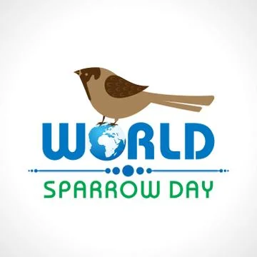 World Sparrow Day. Vector illustration of the date of sparrows Stock Illustration